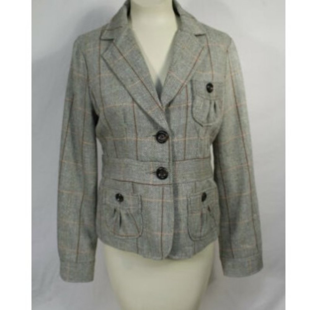 Ambition Brown Green Tweed Equestrian Blazer M
